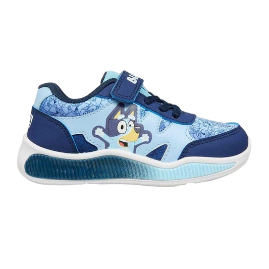 Blue - Front - Bluey Childrens-Kids Bingo Leather Trainers