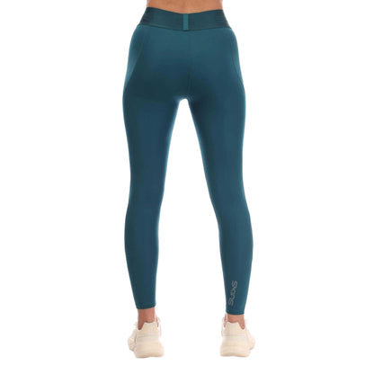 Teal - Back - Skins Womens-Ladies Series-2 Long Leggings