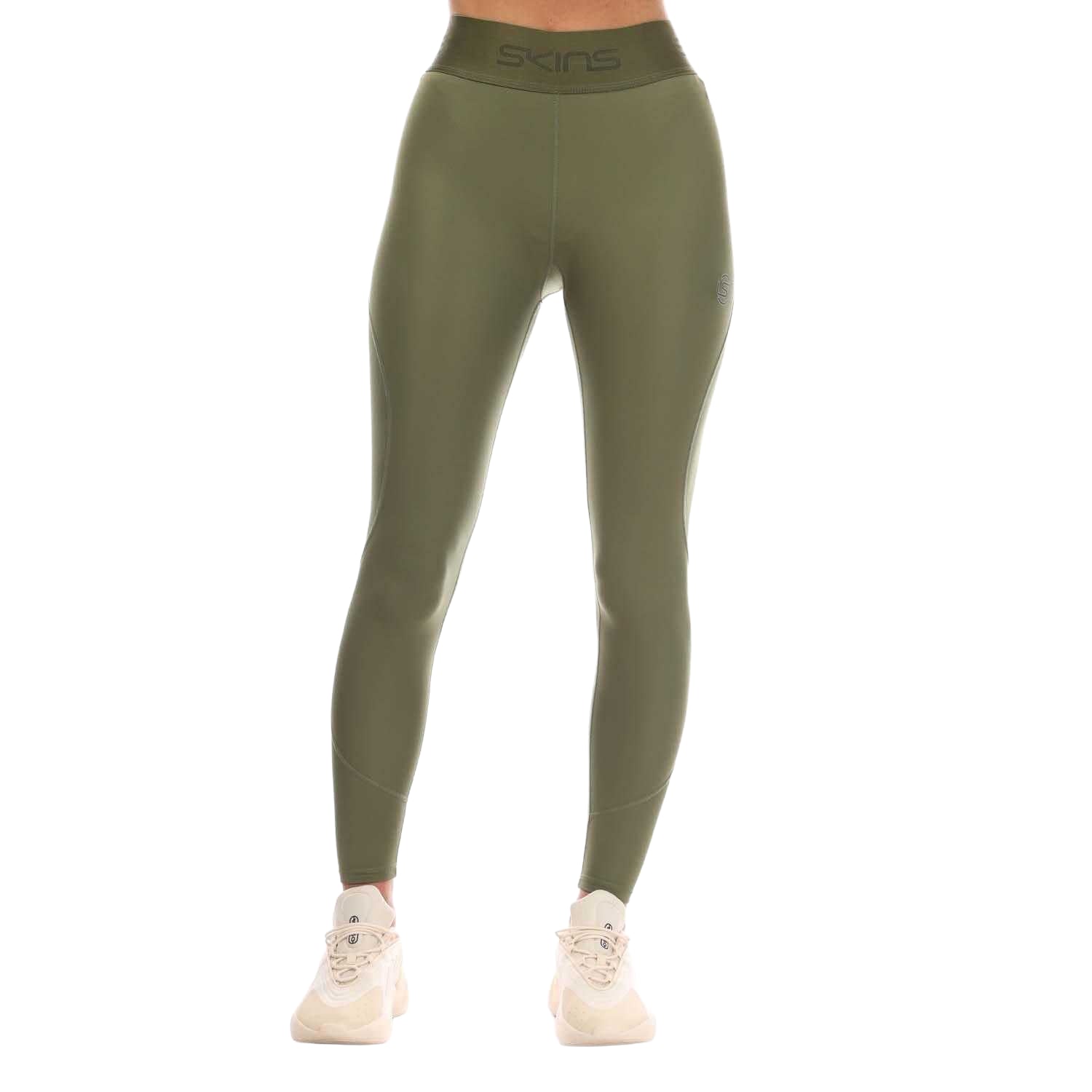 Khaki Green - Back - Skins Womens-Ladies Series-2 Long Leggings