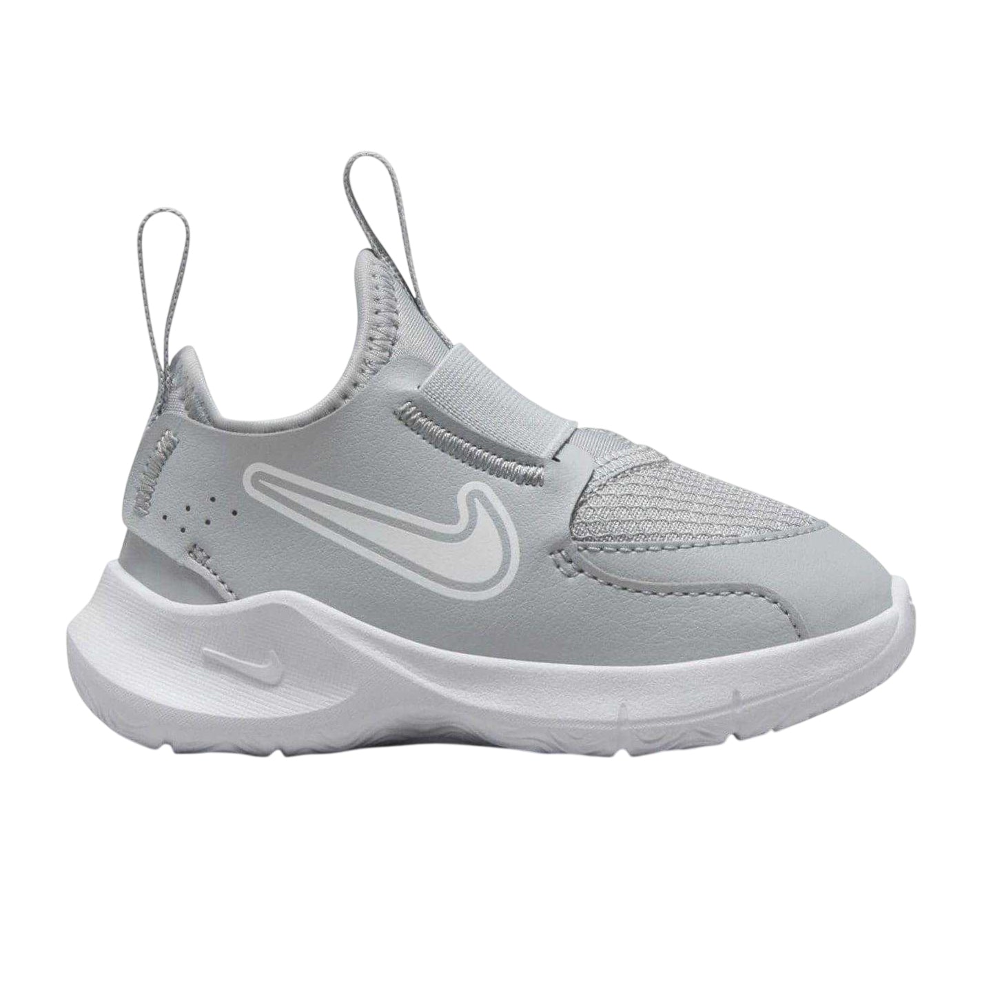 Grey-White - Front - Nike Baby Flex Runner 3 Leather Shoes