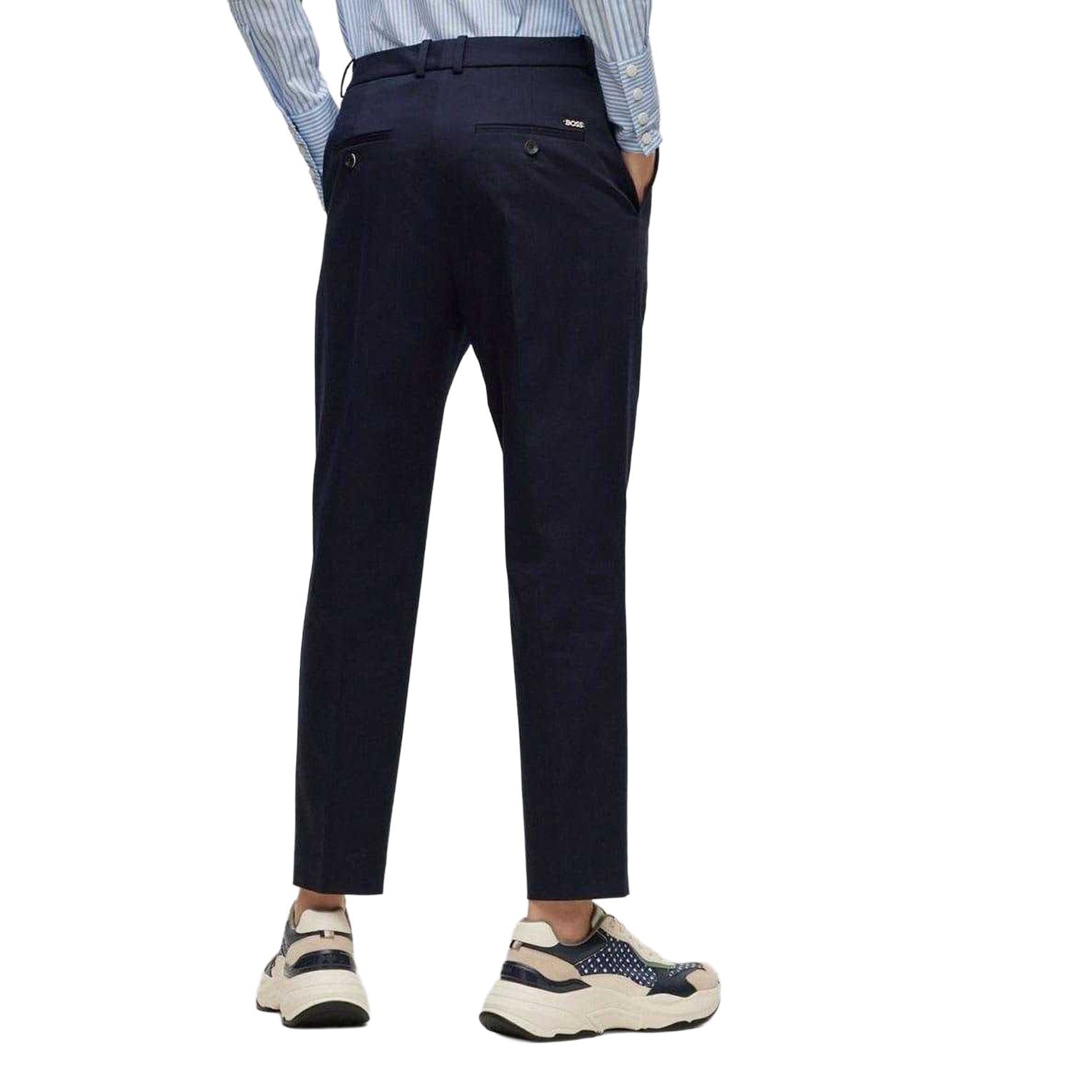Dark Blue - Back - Boss Womens-Ladies Tetida Trousers