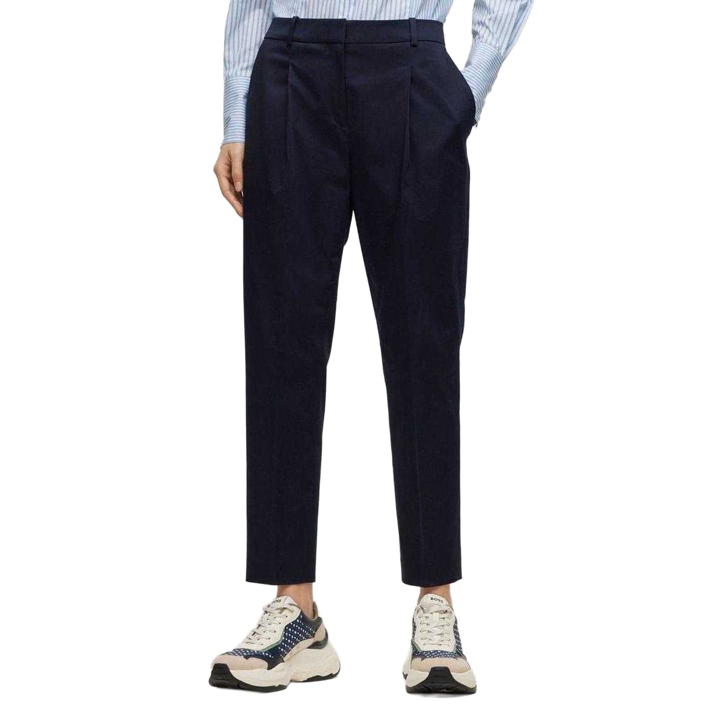 Dark Blue - Side - Boss Womens-Ladies Tetida Trousers