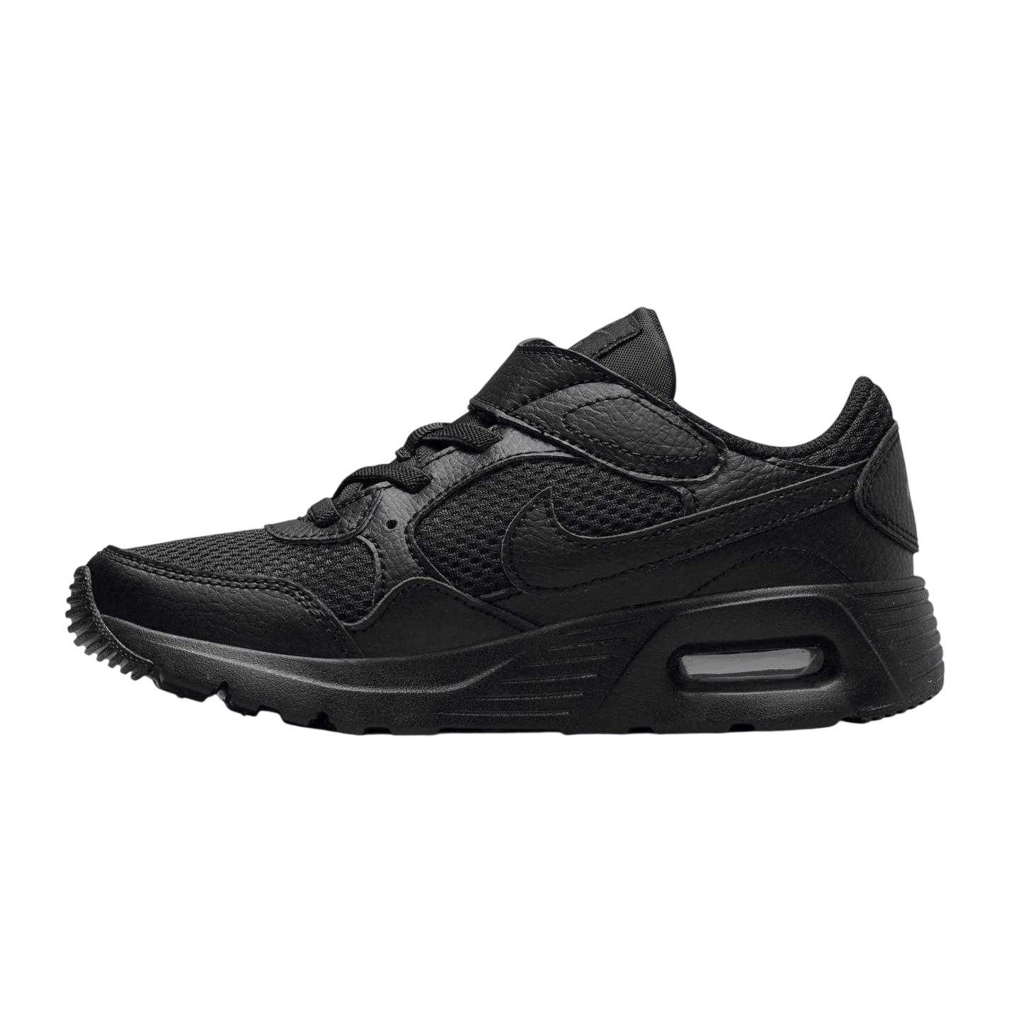 Triple Black - Side - Nike Childrens-Kids Air Max SC Leather Trainers