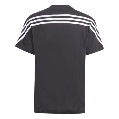 Black - Back - Adidas Childrens-Kids Future Icons 3 Stripes T-Shirt