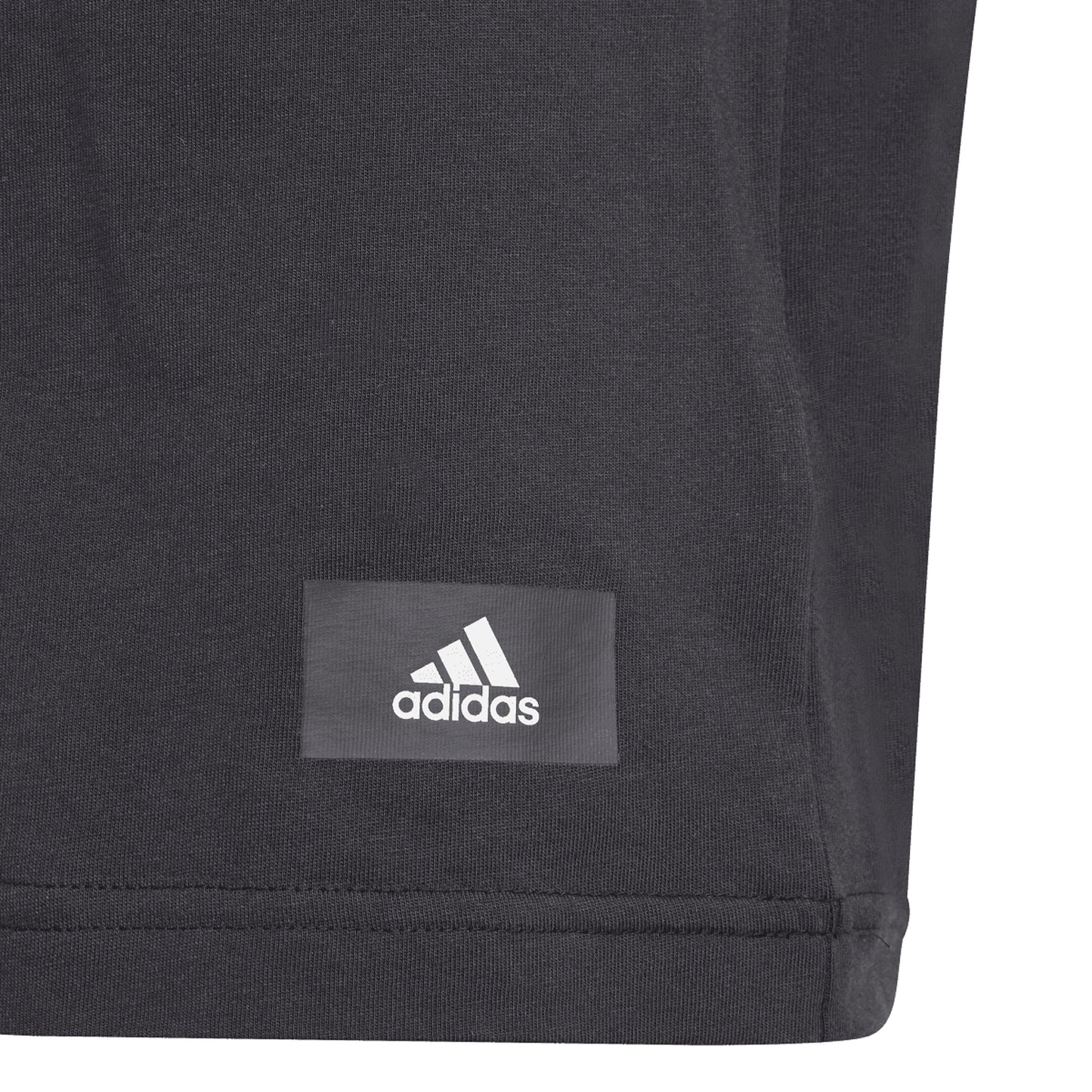Black - Side - Adidas Childrens-Kids Future Icons 3 Stripes T-Shirt