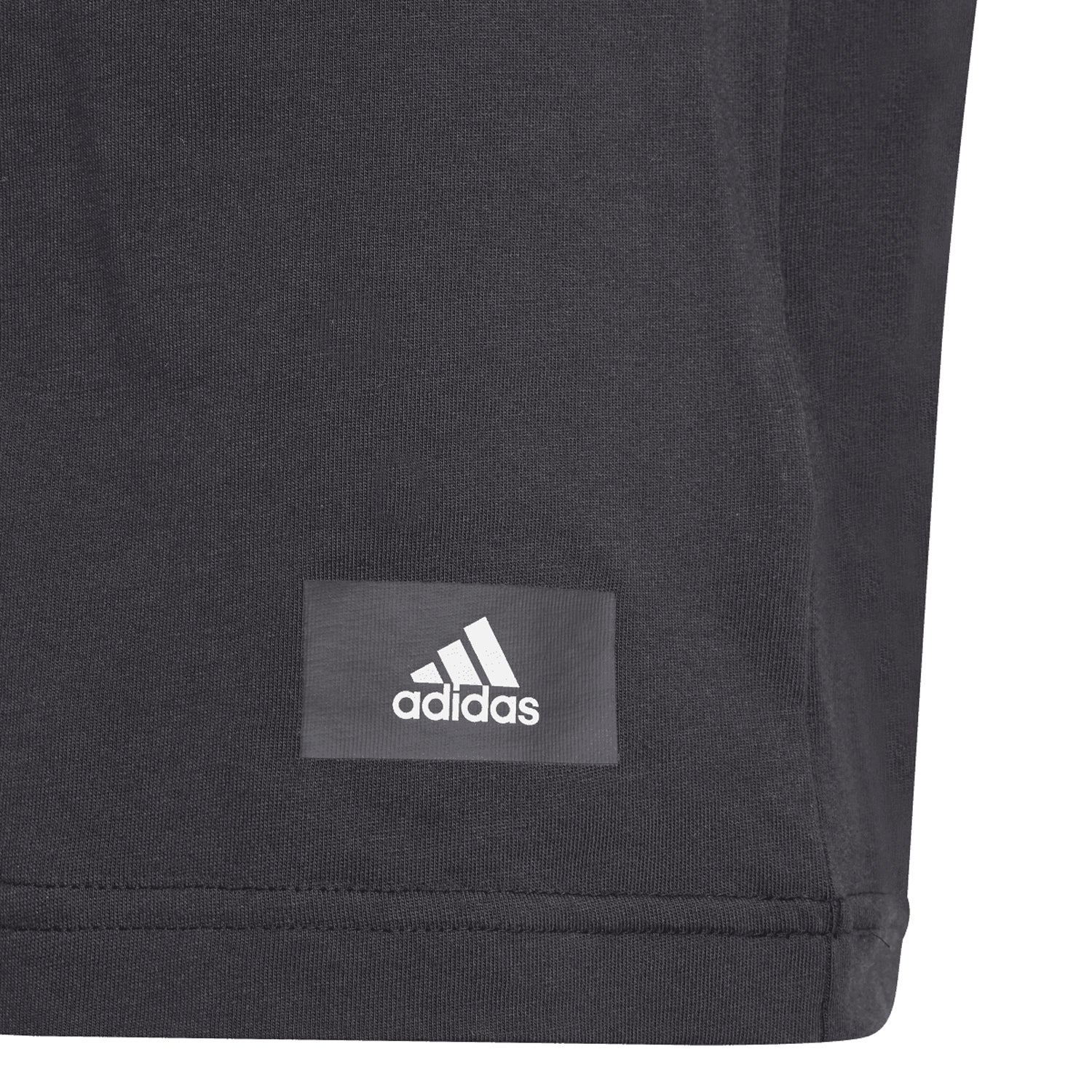 Black - Side - Adidas Childrens-Kids Future Icons 3 Stripes T-Shirt