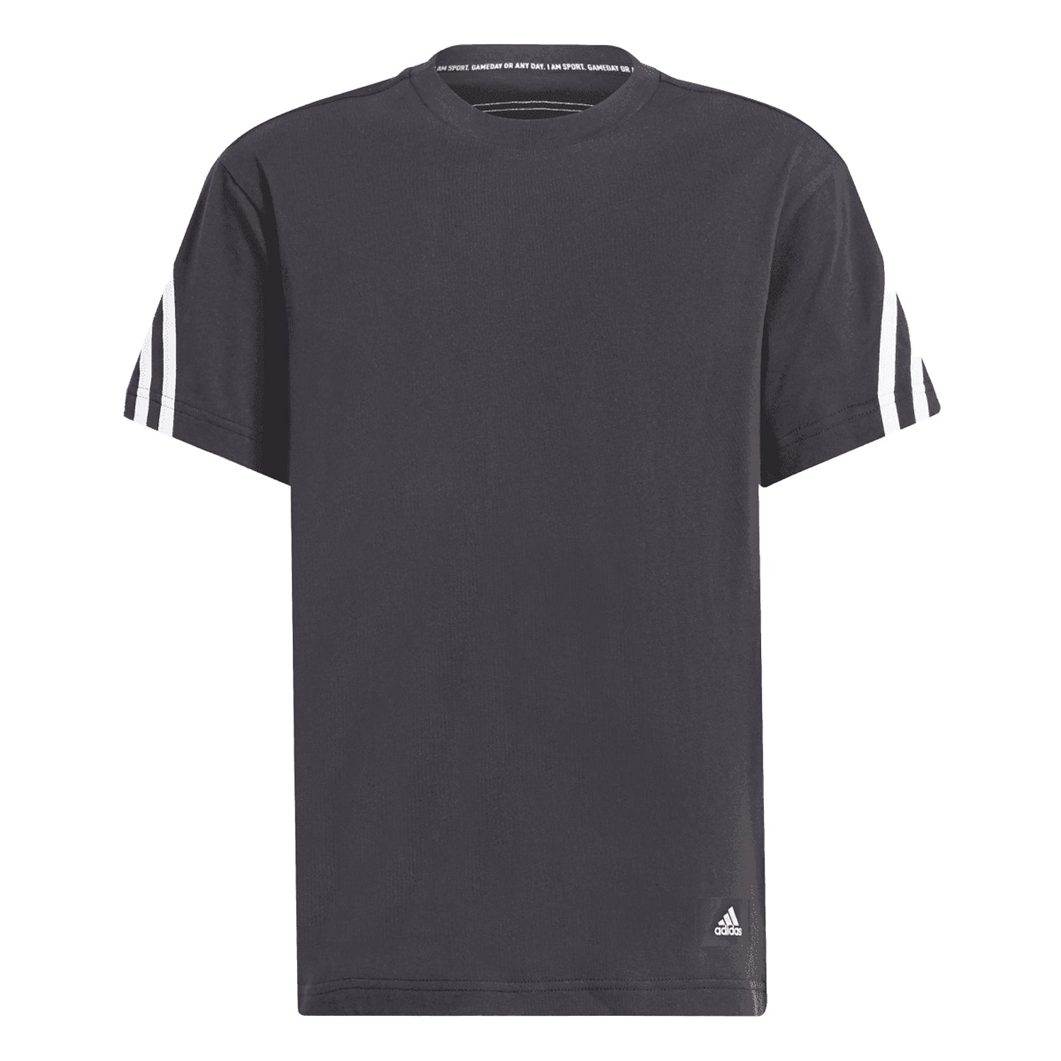 Black - Front - Adidas Childrens-Kids Future Icons 3 Stripes T-Shirt