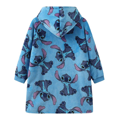 Blue - Back - Lilo & Stitch Childrens-Kids Stitch Hoodie