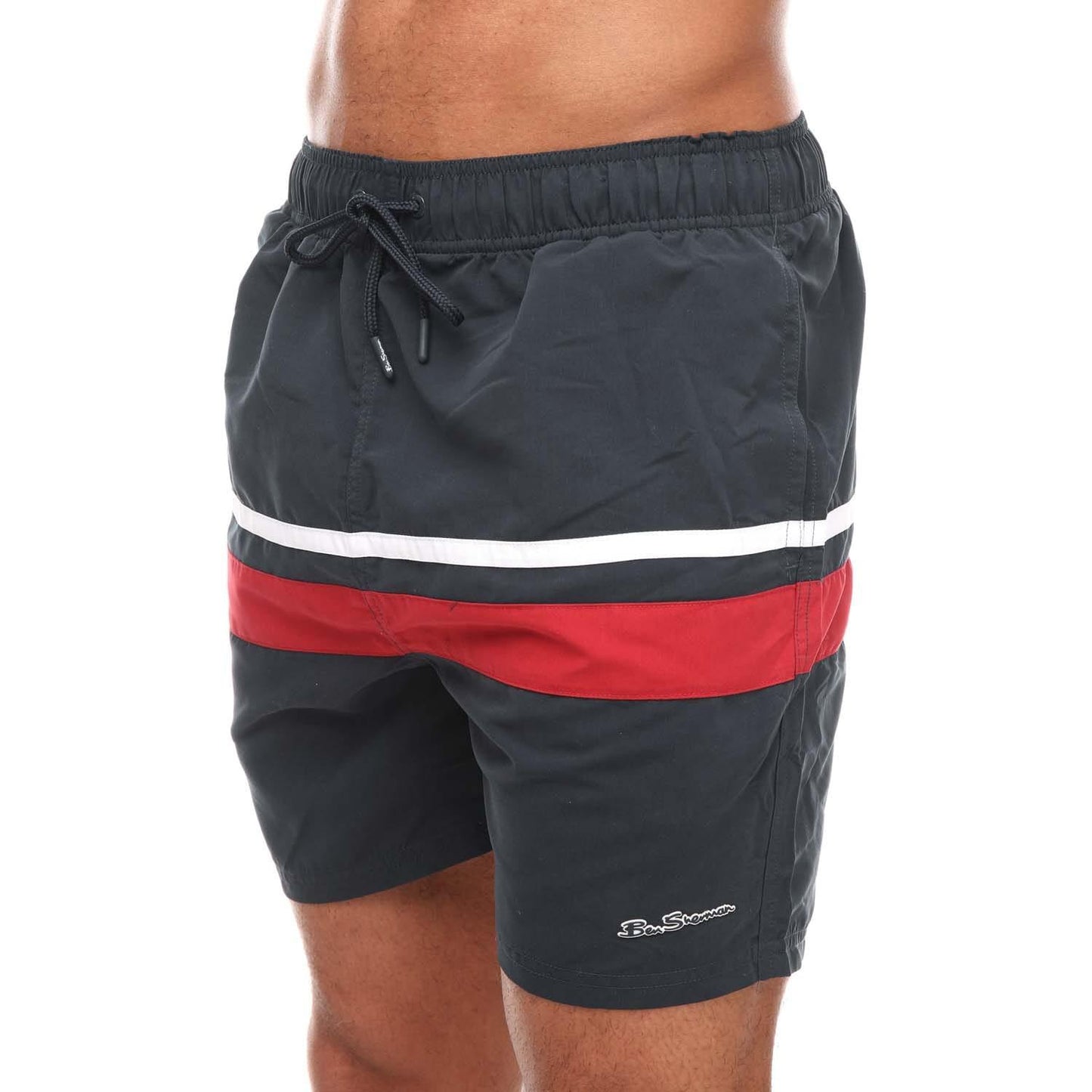 Navy-Red-White - Front - Ben Sherman Mens Vilanculas Swim Shorts
