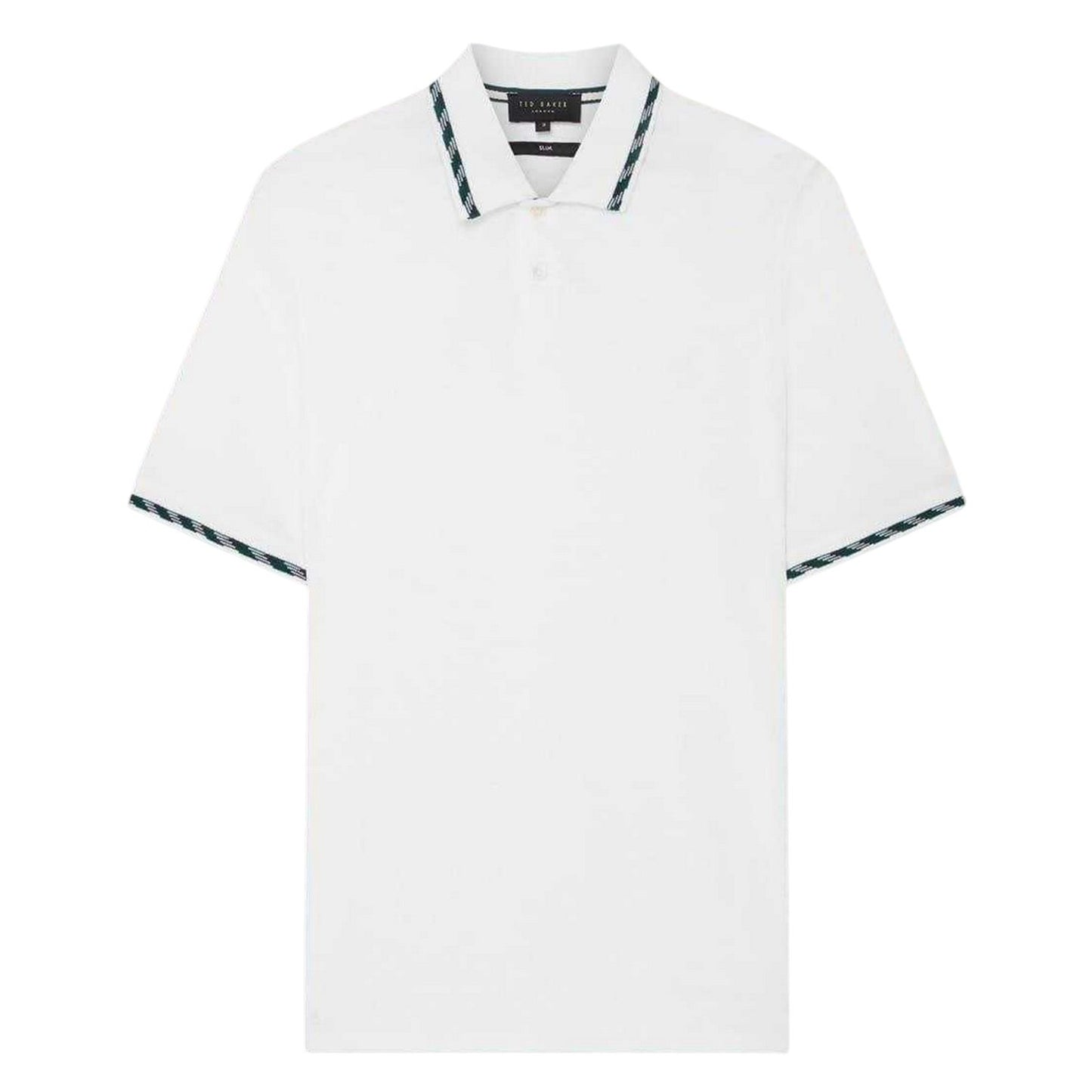 White - Front - Ted Baker Mens Jacquard Short-Sleeved Polo Shirt