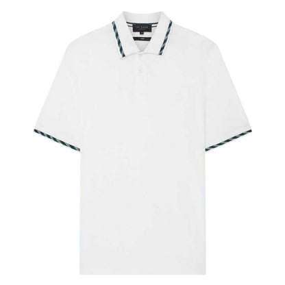 White - Front - Ted Baker Mens Jacquard Short-Sleeved Polo Shirt
