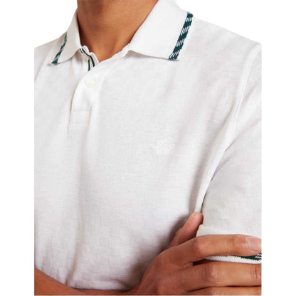 White - Side - Ted Baker Mens Jacquard Short-Sleeved Polo Shirt