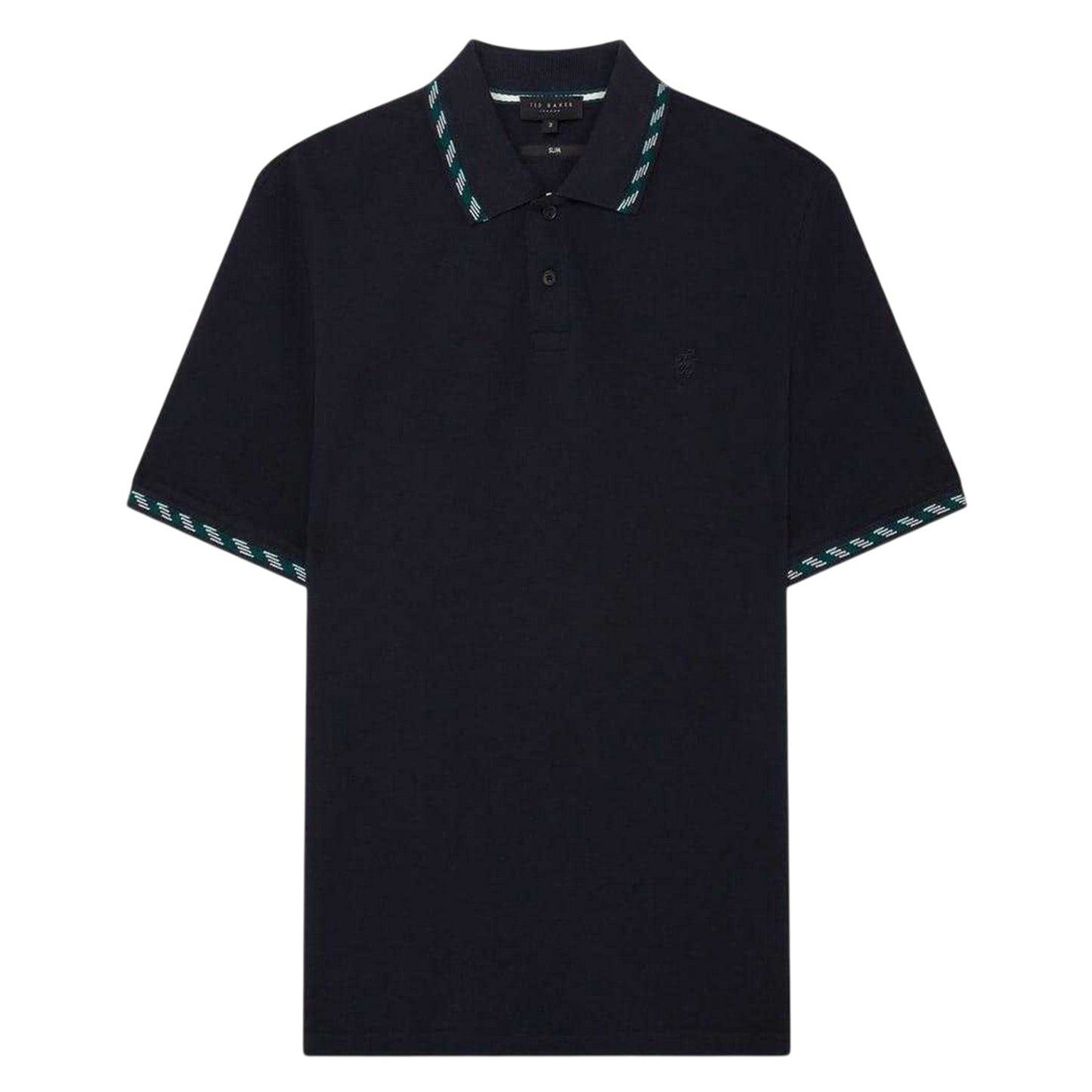 Navy - Front - Ted Baker Mens Jacquard Short-Sleeved Polo Shirt