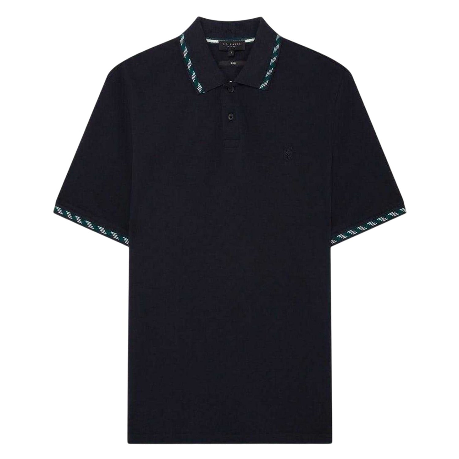 Navy - Front - Ted Baker Mens Jacquard Short-Sleeved Polo Shirt