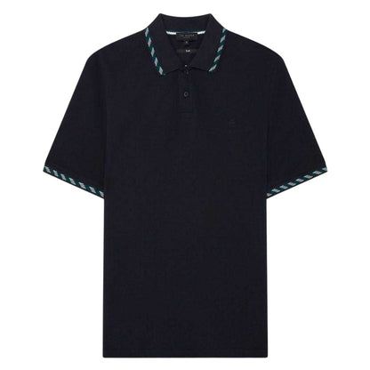 Navy - Front - Ted Baker Mens Jacquard Short-Sleeved Polo Shirt
