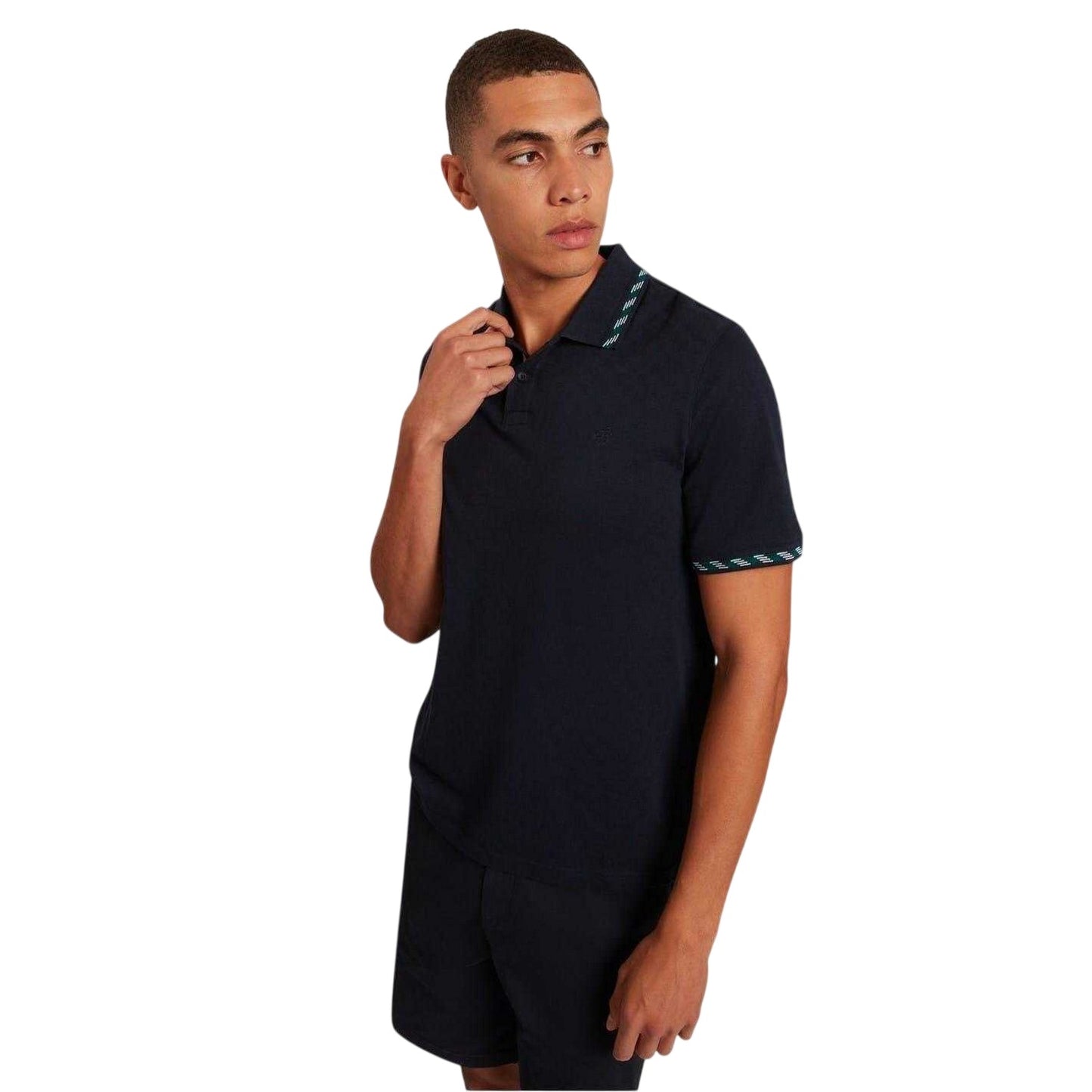 Navy - Lifestyle - Ted Baker Mens Jacquard Short-Sleeved Polo Shirt