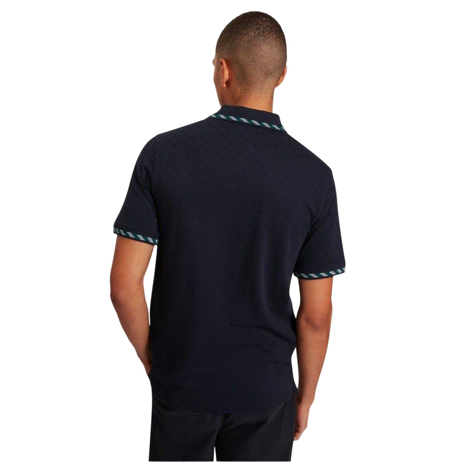 Navy - Pack Shot - Ted Baker Mens Jacquard Short-Sleeved Polo Shirt