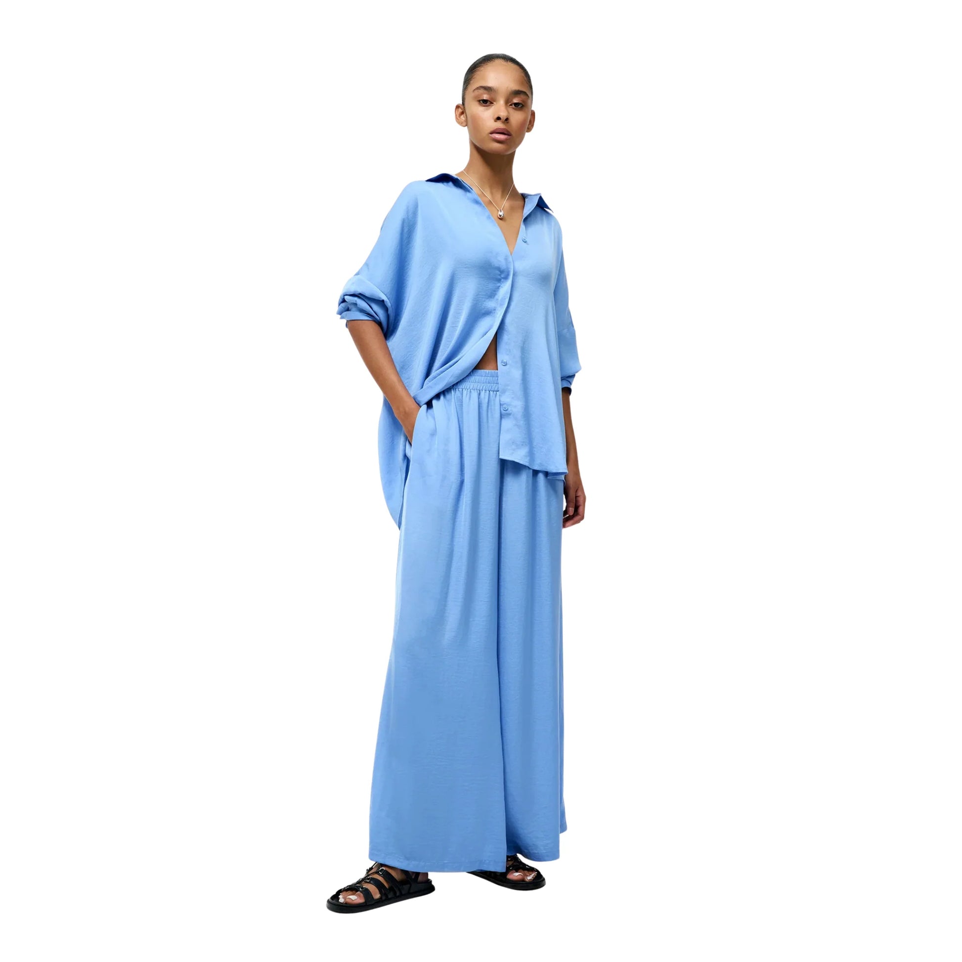 Cornflower Blue - Lifestyle - French Connection Womens-Ladies Damasco Drop Shoulder Shirt