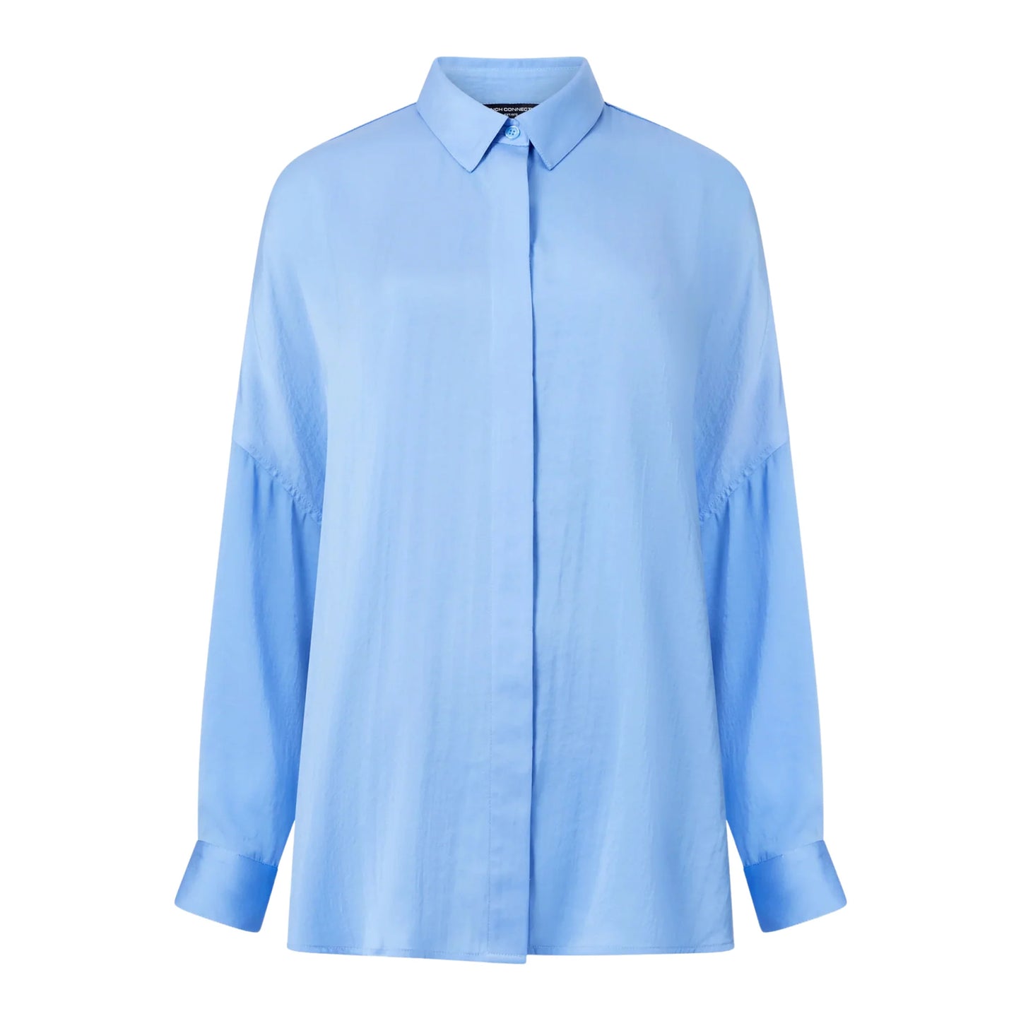 Cornflower Blue - Front - French Connection Womens-Ladies Damasco Drop Shoulder Shirt