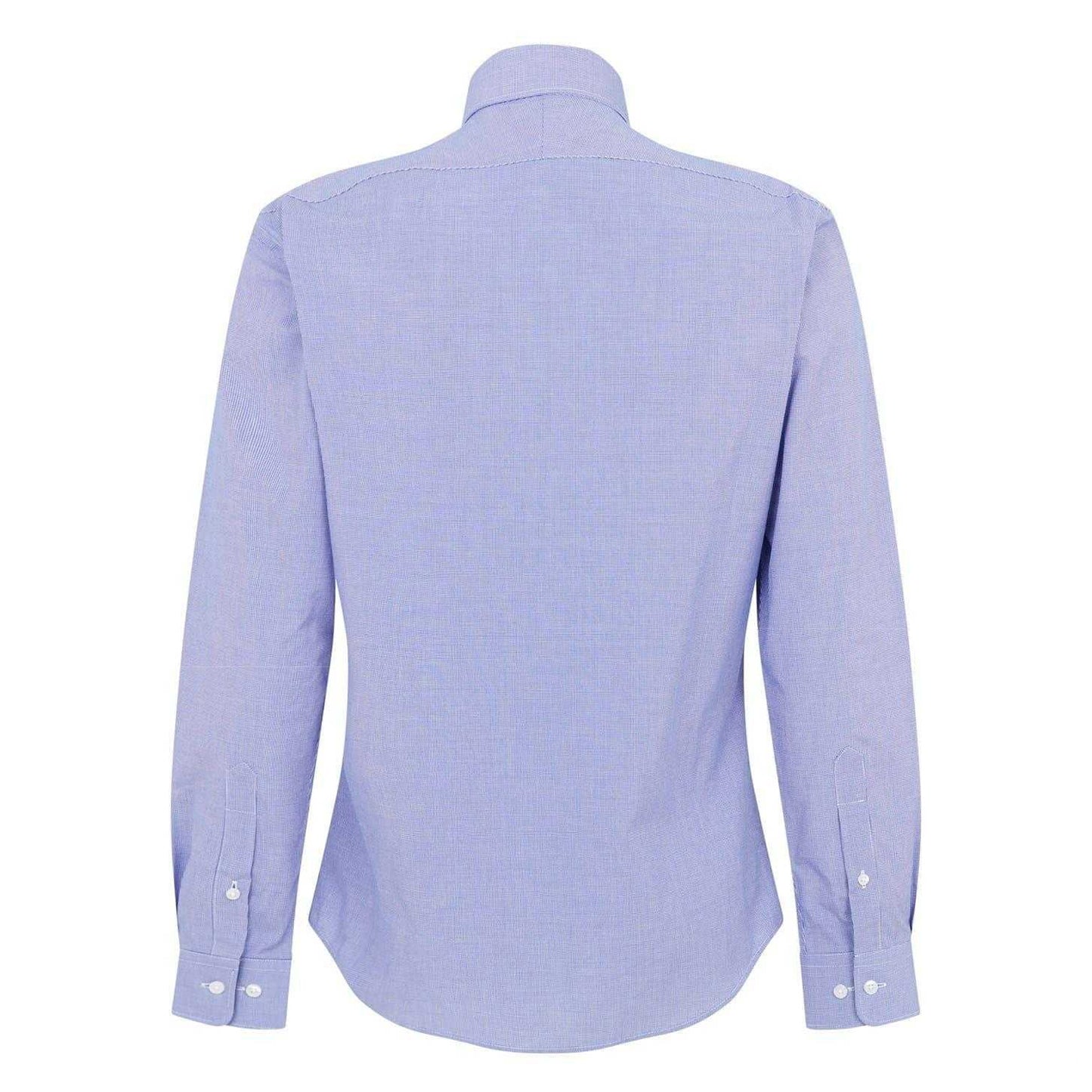 Navy - Back - Haines and Bonner Mens Puppytooth Tailored Long-Sleeved Shirt