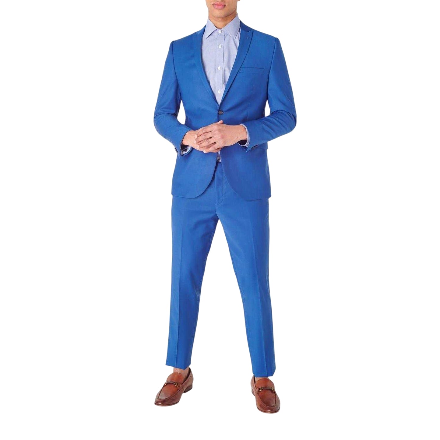 Navy - Lifestyle - Haines and Bonner Mens Puppytooth Tailored Long-Sleeved Shirt