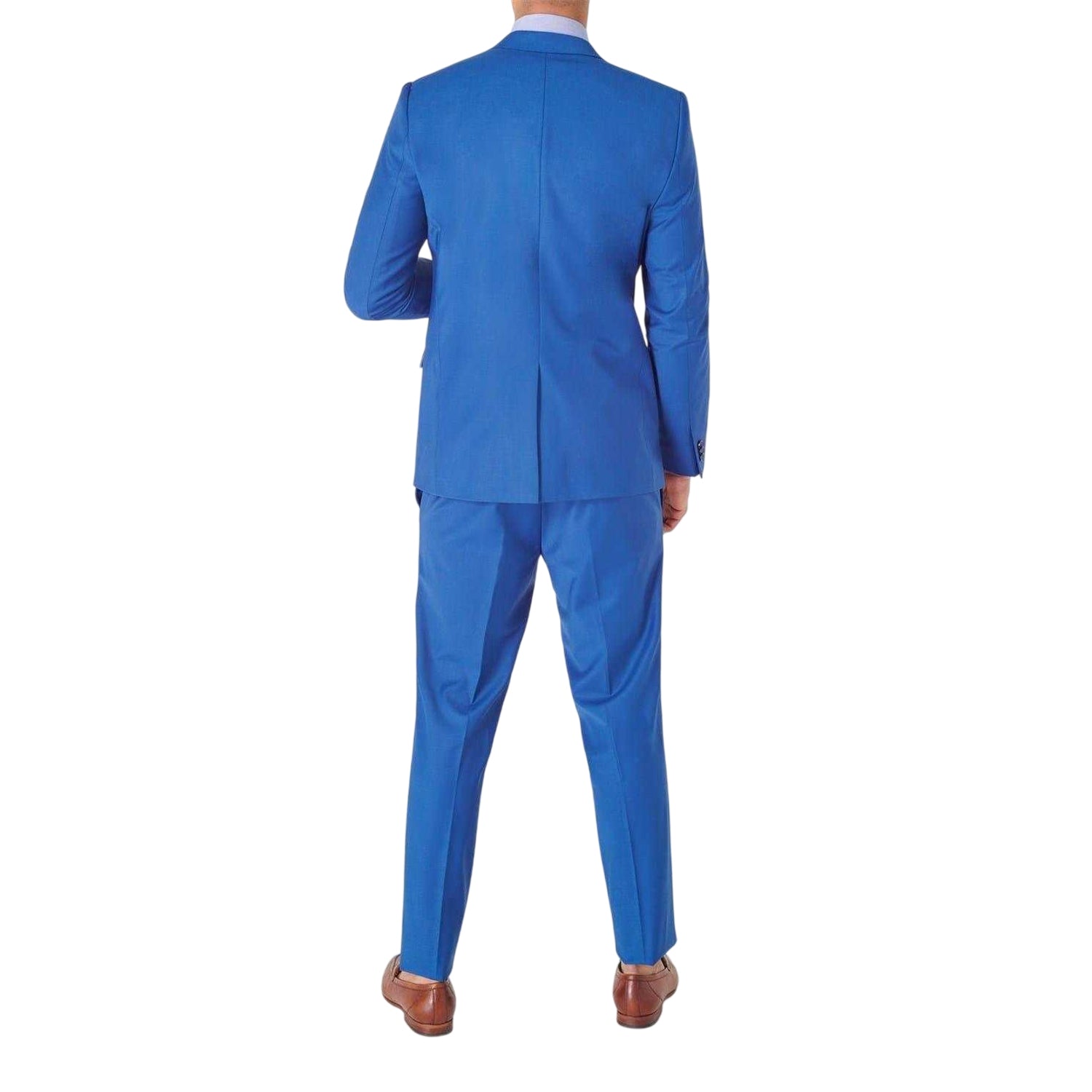 Navy - Pack Shot - Haines and Bonner Mens Puppytooth Tailored Long-Sleeved Shirt