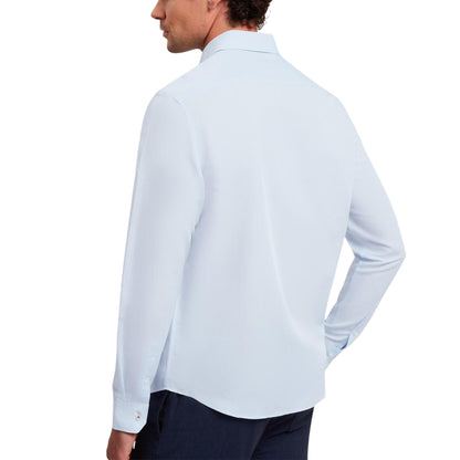 Light Blue - Back - Ted Baker Mens Linen Blend Regular Long-Sleeved Shirt