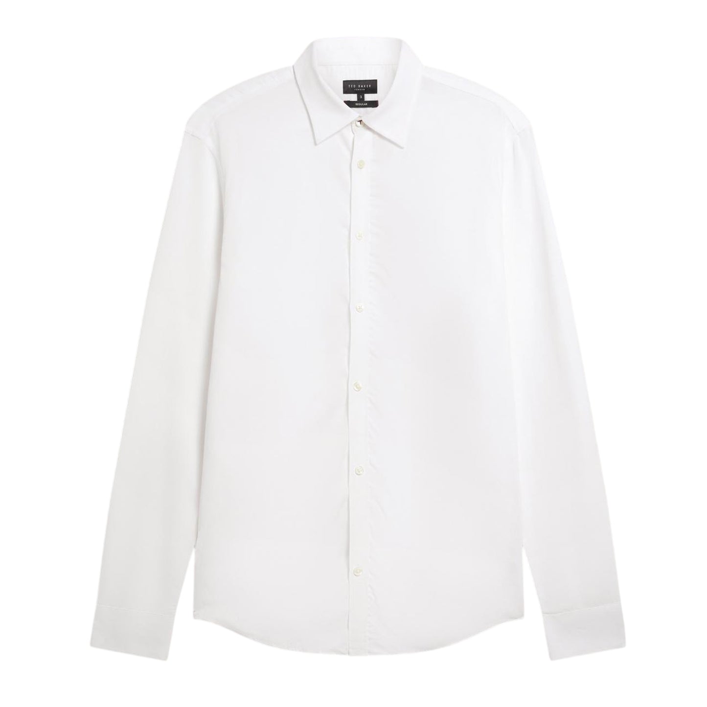 White - Front - Ted Baker Mens Linen Blend Regular Long-Sleeved Shirt