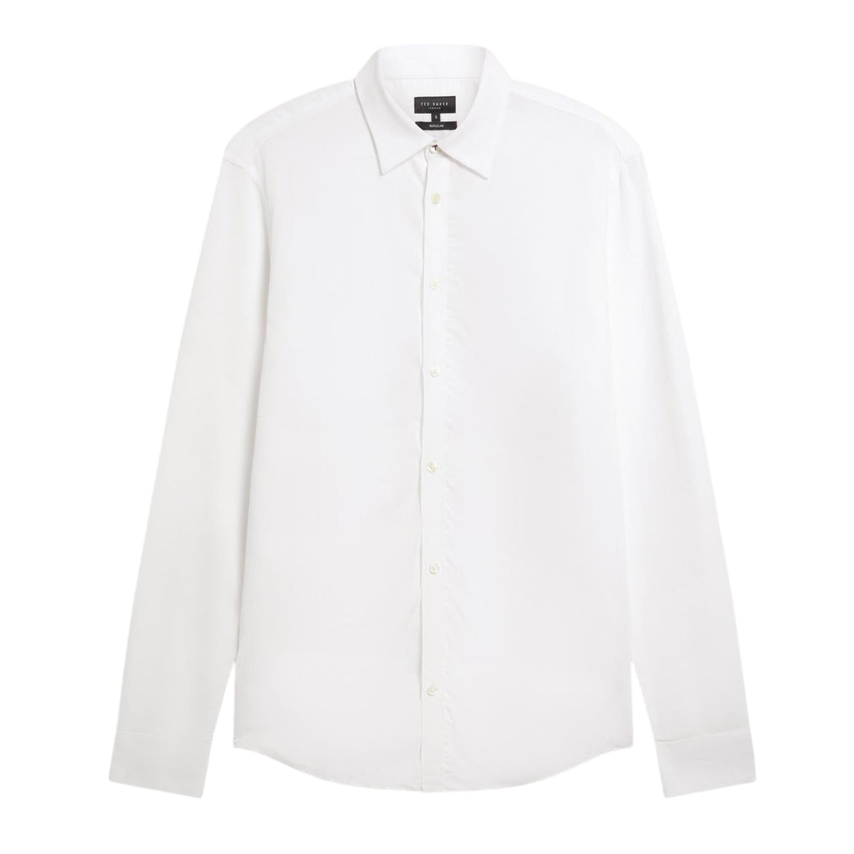 White - Front - Ted Baker Mens Linen Blend Regular Long-Sleeved Shirt