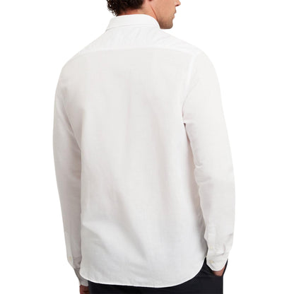 White - Back - Ted Baker Mens Linen Blend Regular Long-Sleeved Shirt