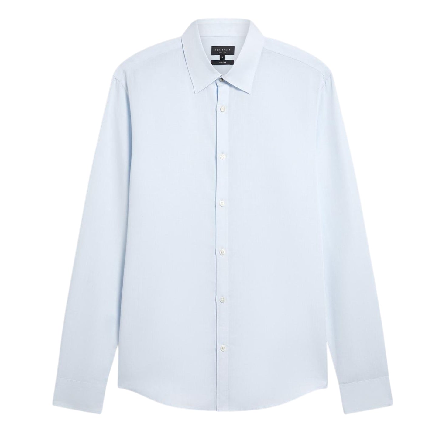 Light Blue - Front - Ted Baker Mens Linen Blend Regular Long-Sleeved Shirt