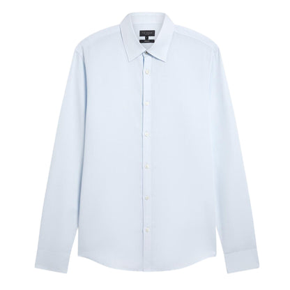 Light Blue - Front - Ted Baker Mens Linen Blend Regular Long-Sleeved Shirt