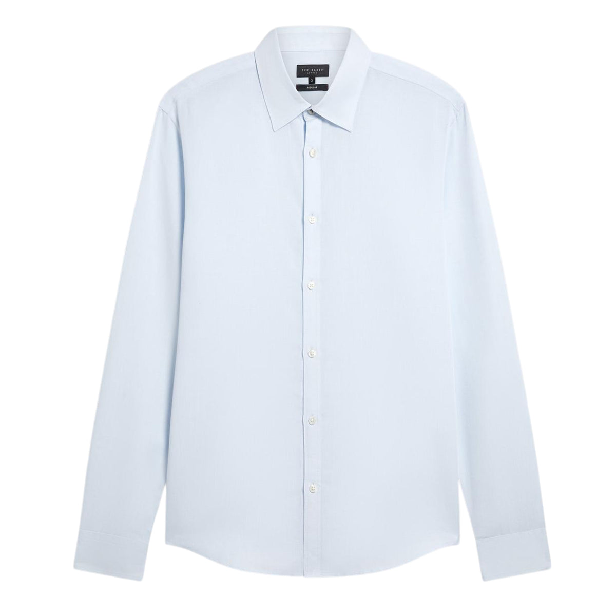 Light Blue - Front - Ted Baker Mens Linen Blend Regular Long-Sleeved Shirt