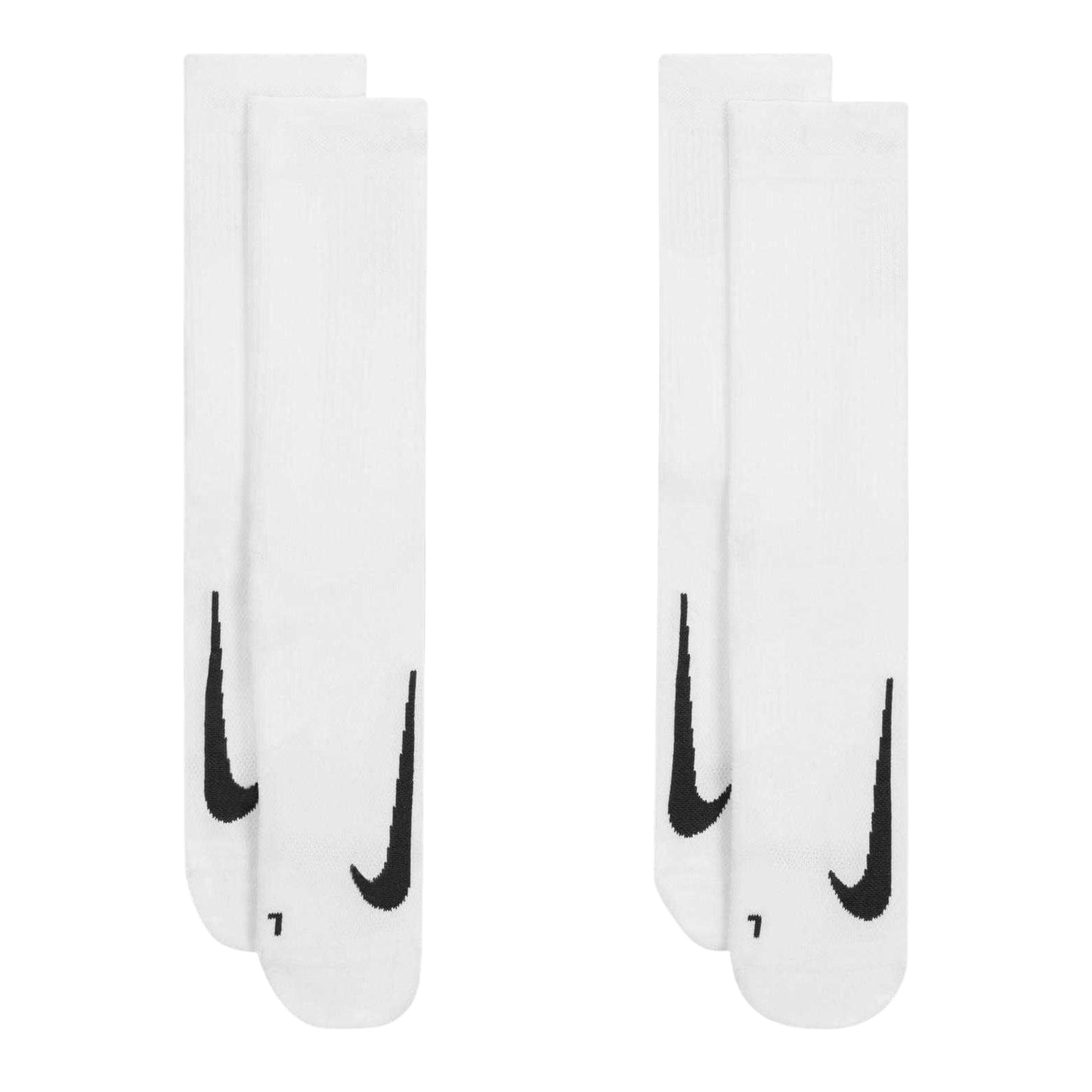 White-Black - Side - Nike Unisex Adult Multiplier Running Crew Socks (Pack of 2)