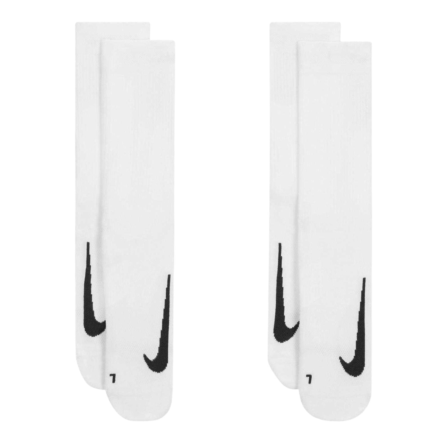 White-Black - Side - Nike Unisex Adult Multiplier Running Crew Socks (Pack of 2)