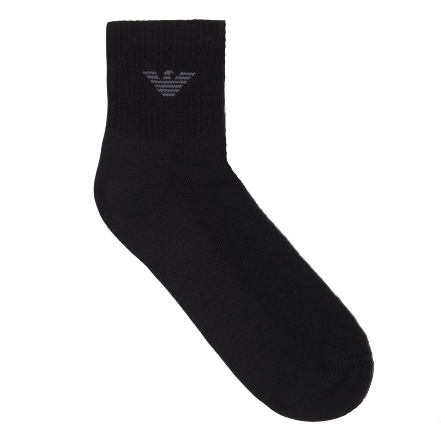 Black - Back - Emporio Armani Mens Logo Trainer Socks (Pack of 3)
