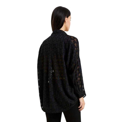 Blackout - Back - French Connection Womens-Ladies Burnout Long-Sleeved Shirt