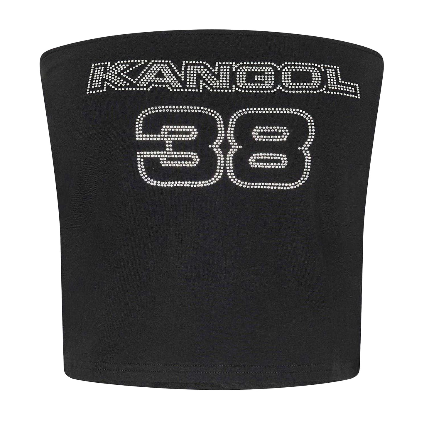 Black - Front - Kangol Womens-Ladies Diamante Bandeau Crop Top