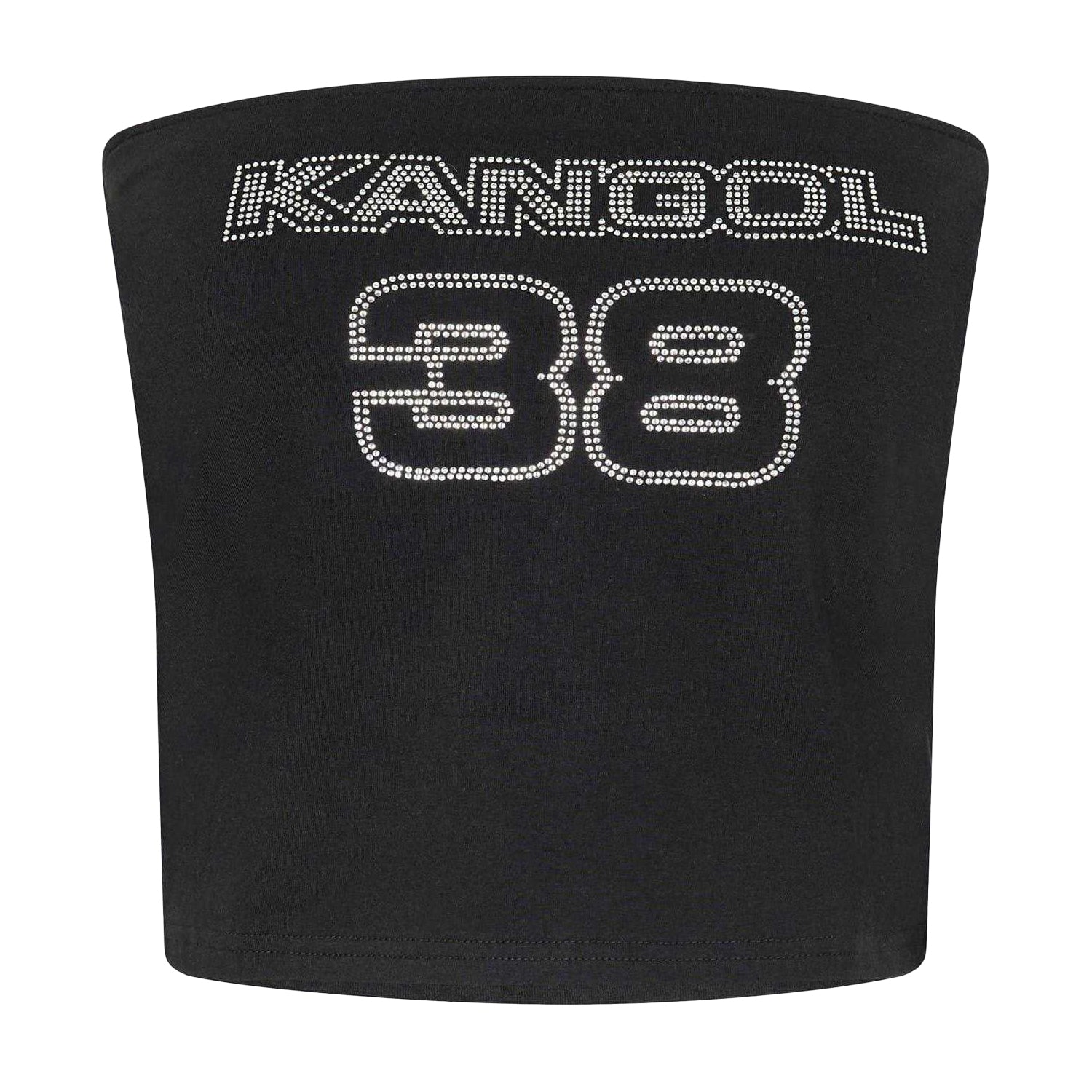Black - Front - Kangol Womens-Ladies Diamante Bandeau Crop Top