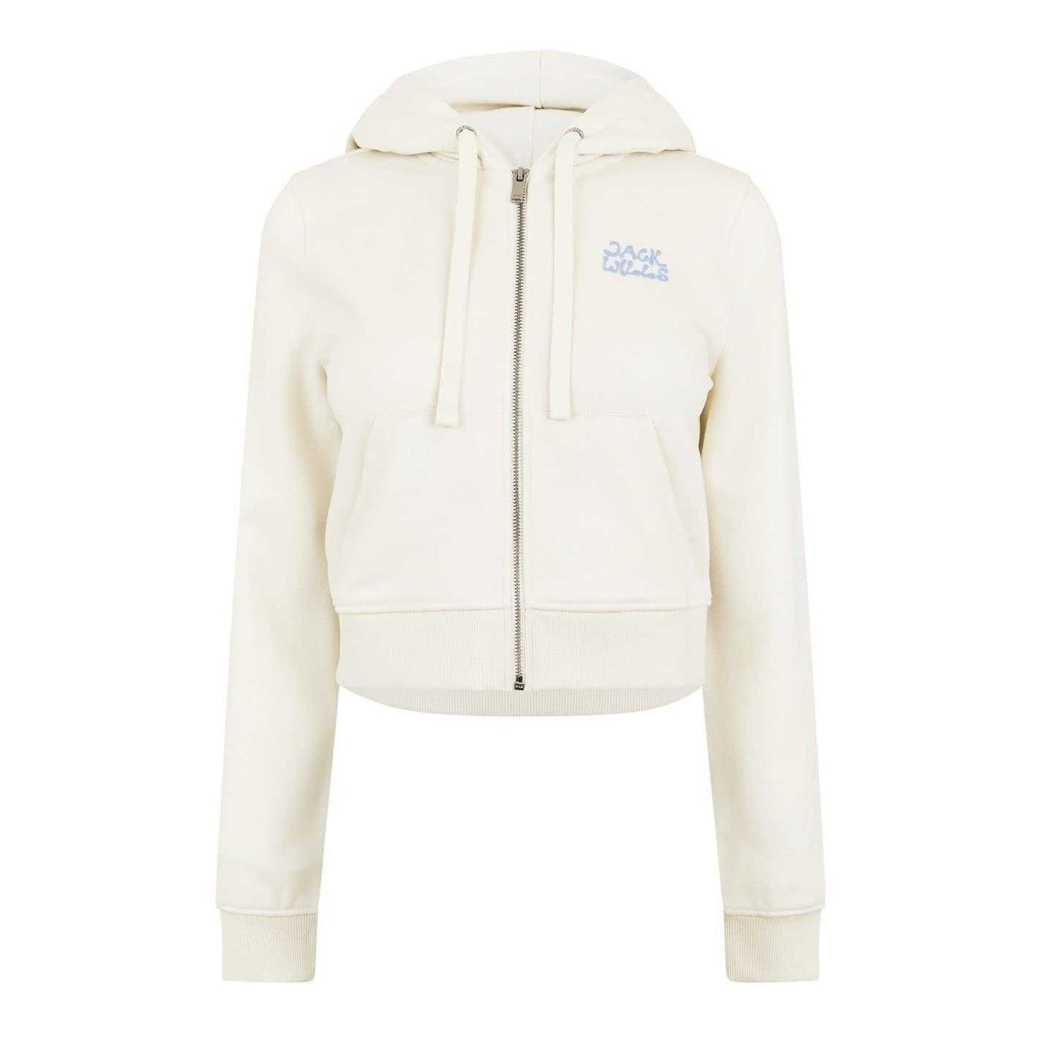 Vintage White - Front - Jack Wills Womens-Ladies Full Zip Hoodie