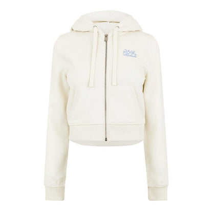 Vintage White - Front - Jack Wills Womens-Ladies Full Zip Hoodie