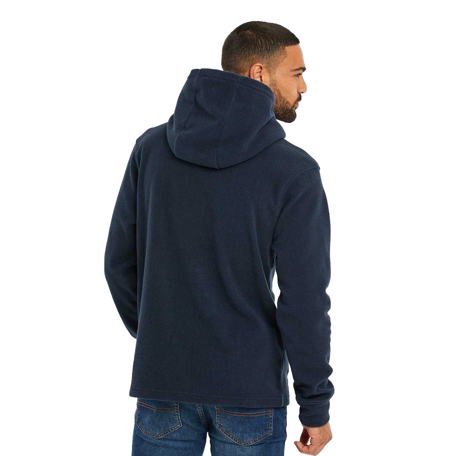 Navy - Back - Threadbare Mens Microfleece Hoodie