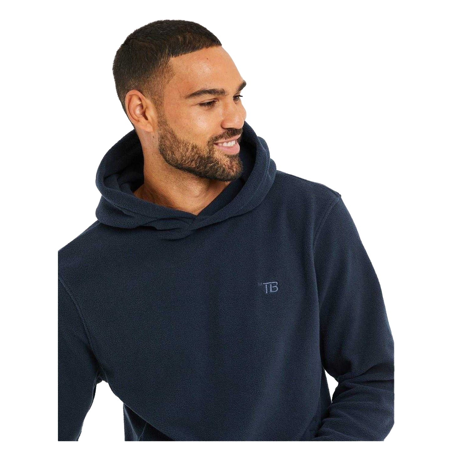 Navy - Side - Threadbare Mens Microfleece Hoodie