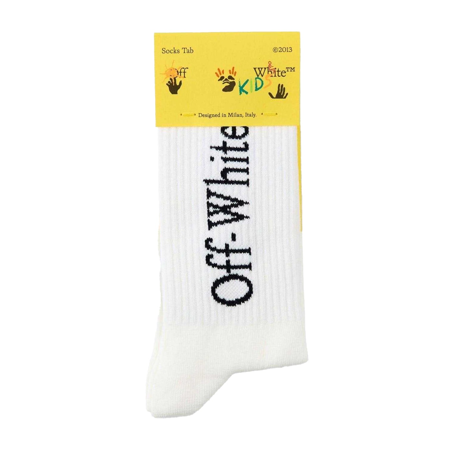 White - Back - Off White Childrens-Kids Logo Knee High Socks