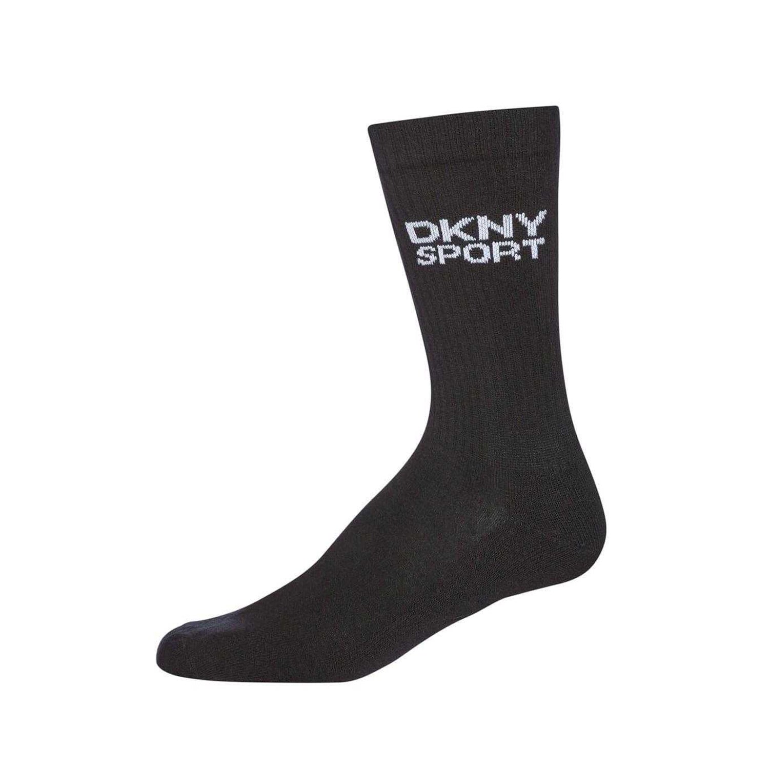 Black-White-Grey - Back - DKNY Mens Radde Logo Sports Socks (Pack of 6)