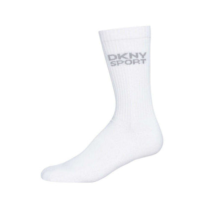 Black-White-Grey - Side - DKNY Mens Radde Logo Sports Socks (Pack of 6)