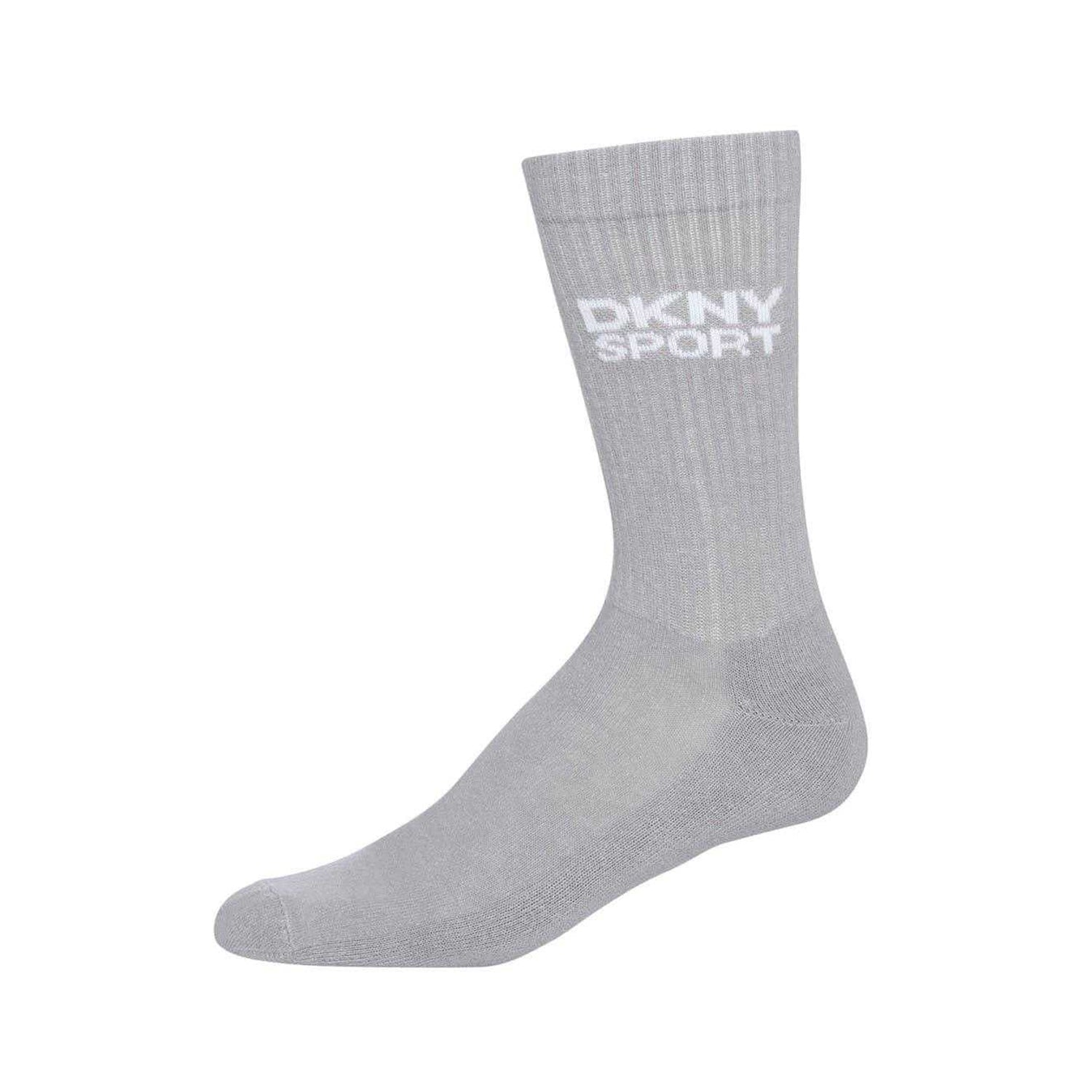 Black-White-Grey - Pack Shot - DKNY Mens Radde Logo Sports Socks (Pack of 6)