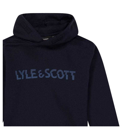 Dark Navy - Side - Lyle & Scott Childrens-Kids Logo Hoodie