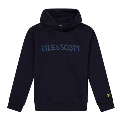 Dark Navy - Front - Lyle & Scott Childrens-Kids Logo Hoodie