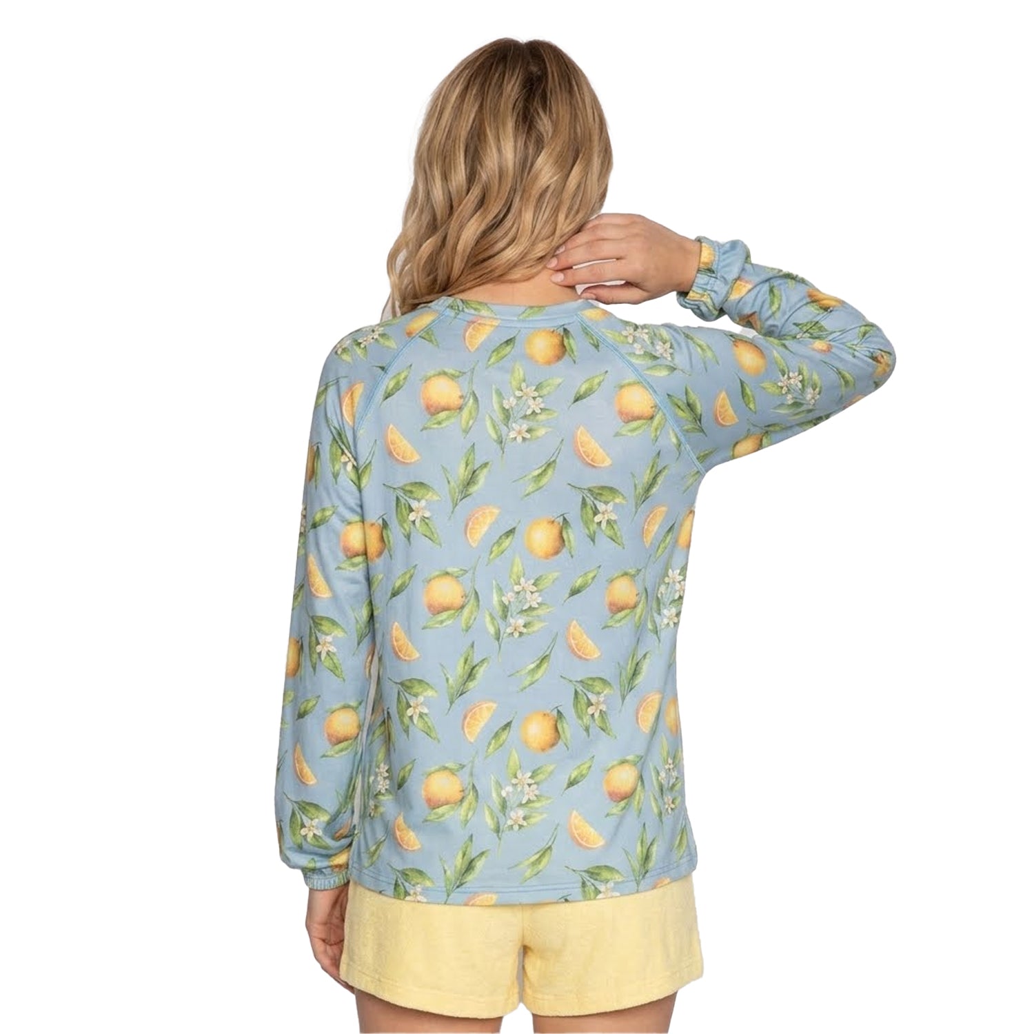 Light Blue - Back - PJ Salvage Womens-Ladies Orange Jersey Long-Sleeved Top